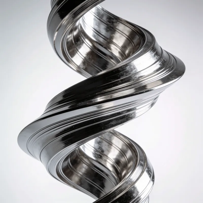Futuristic, Metallic Curved Ribbon