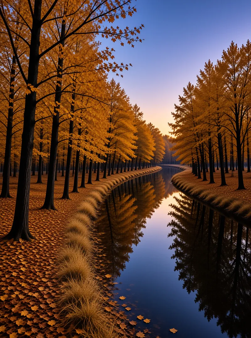 Autumn Canal Landscape