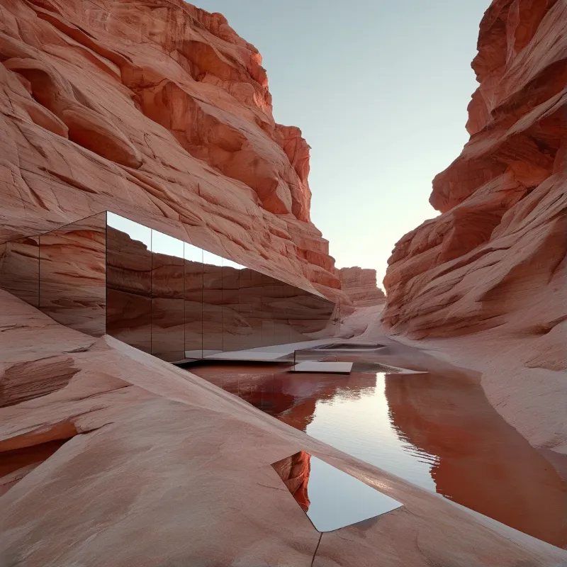Mirrored Canyon Landscape