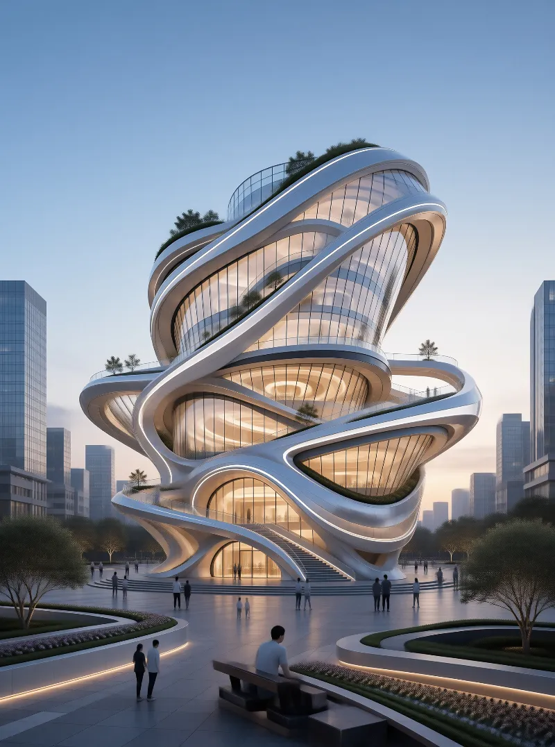 Futuristic Twisted Building