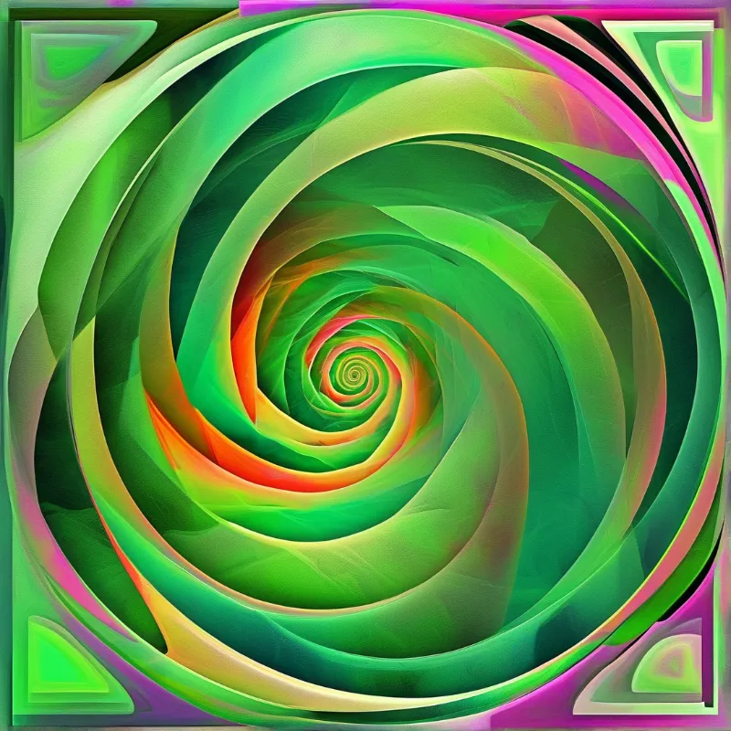 Vibrant Green Spiral