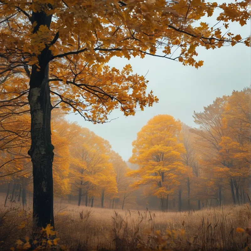 Autumn Misty Forest