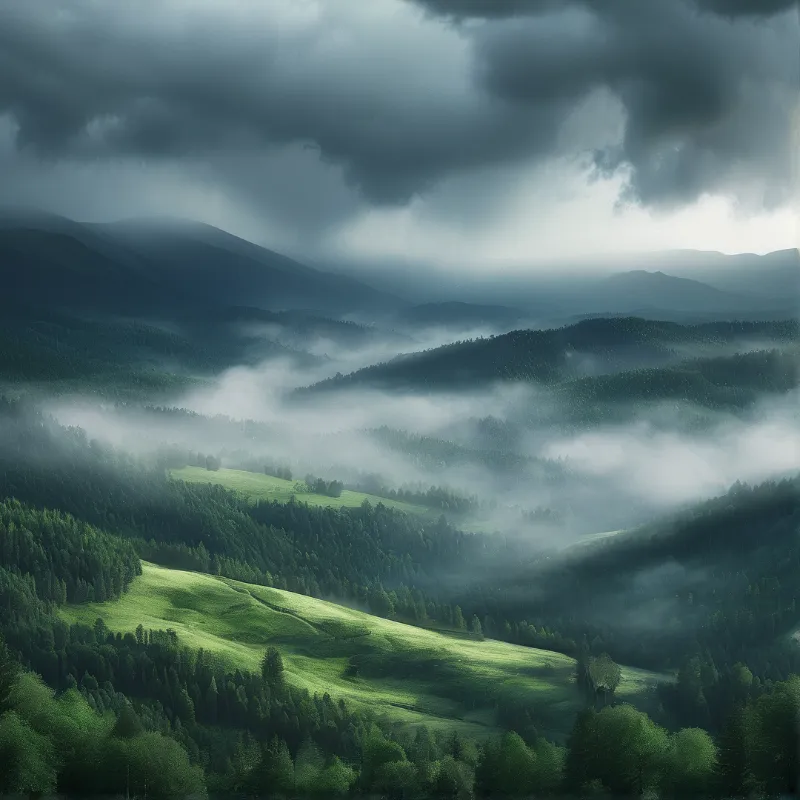Misty Mountain Landscape