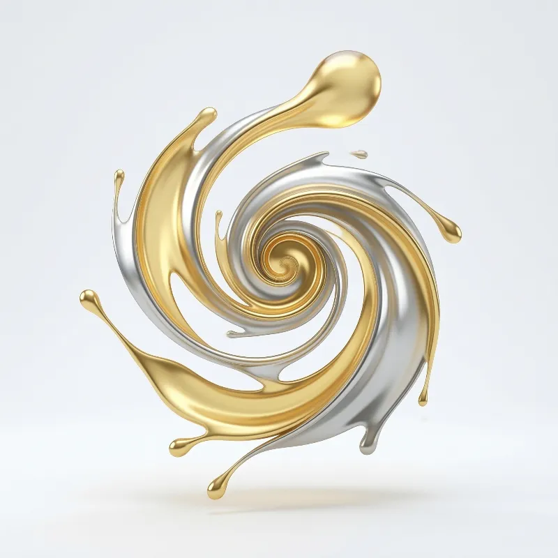 Gold and Silver Liquid Spiral