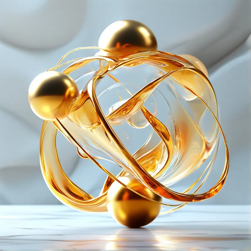 Golden Abstract Sculpture