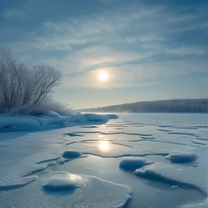 Winter River Landscape