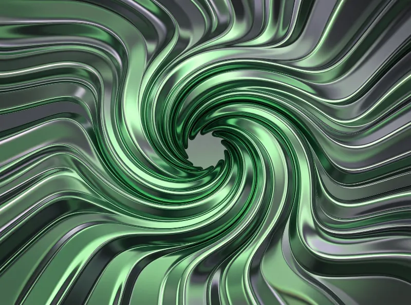 Green Metallic Liquid Swirl