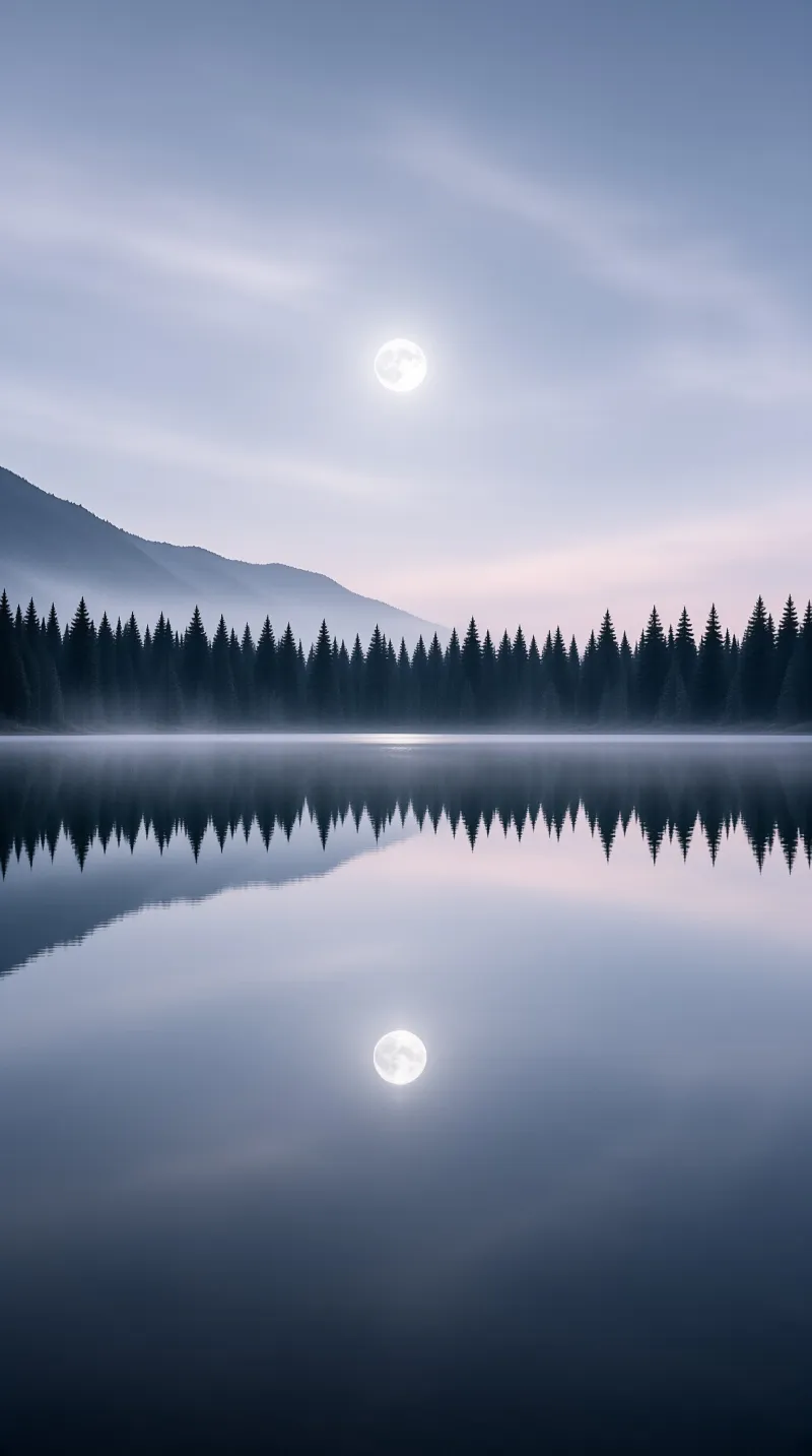 Tranquil Moonlit Lake