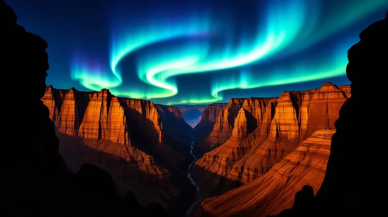 Aurora Over the Grand Canyon