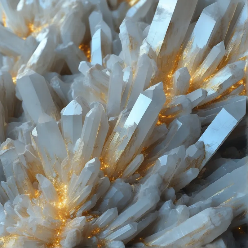 Golden Glowing Quartz Crystals