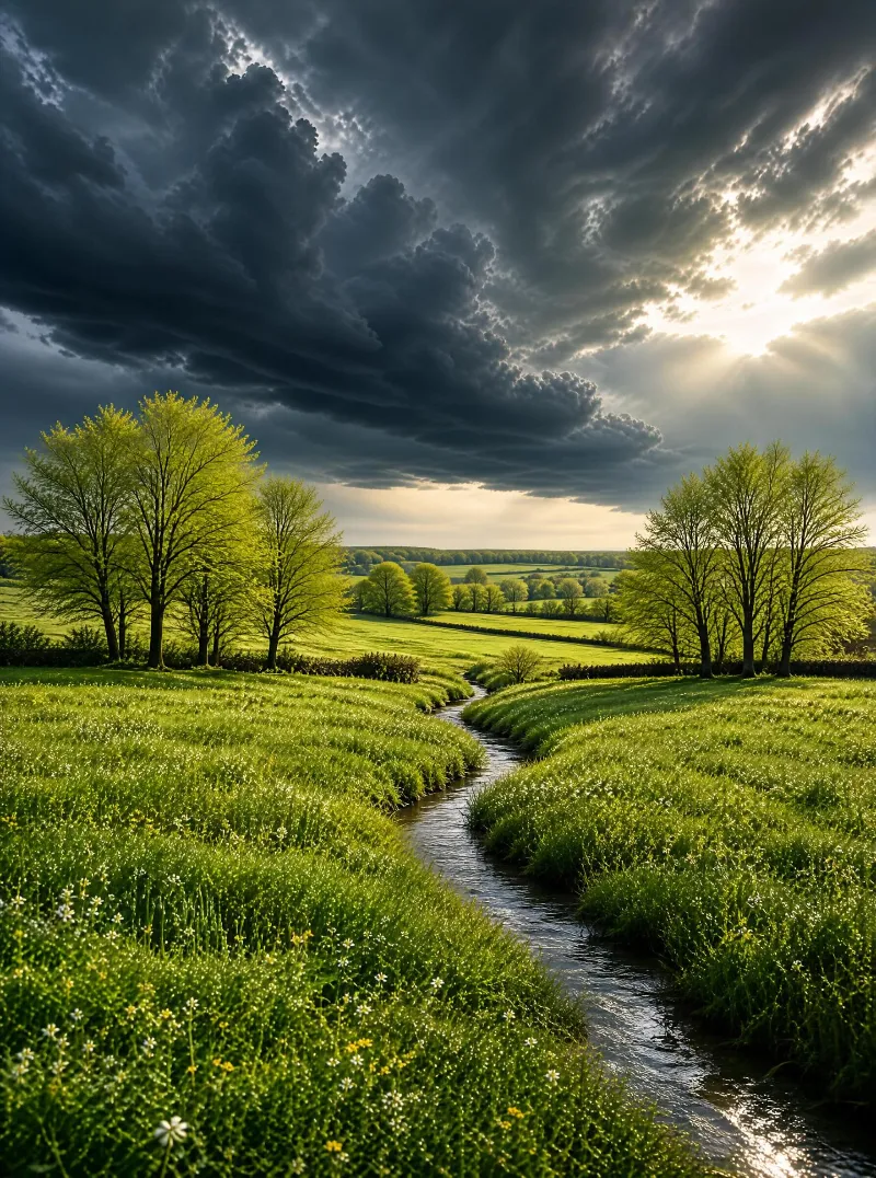 Sunlight Over Green Valley