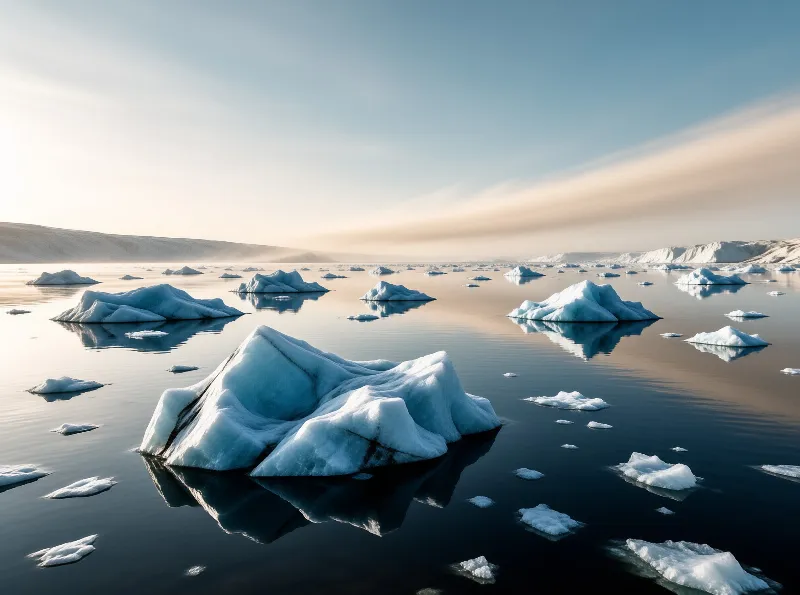 Serene Arctic Icebergs
