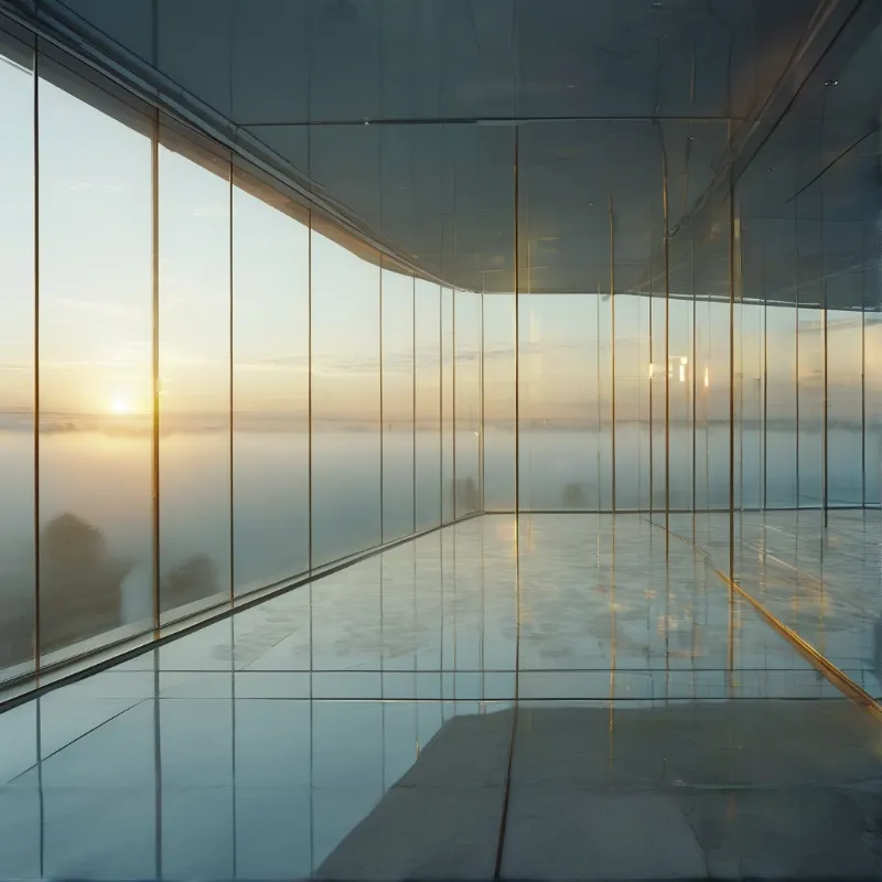 Modern Glass Room Sunrise