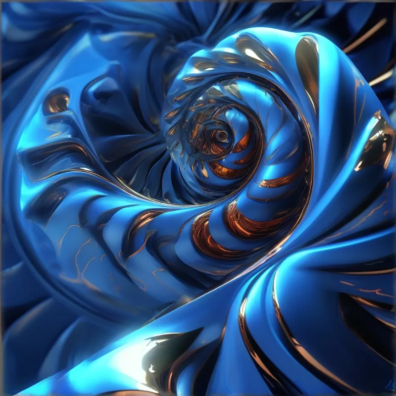 Blue Liquid Metal Swirl