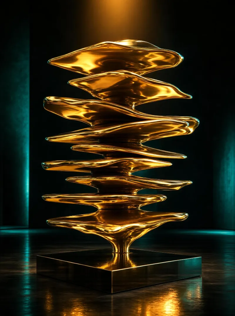 Golden Layered Sculpture
