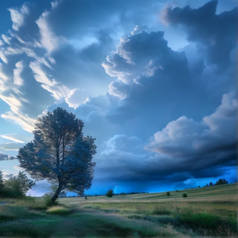 Dramatic Sky Over Hills