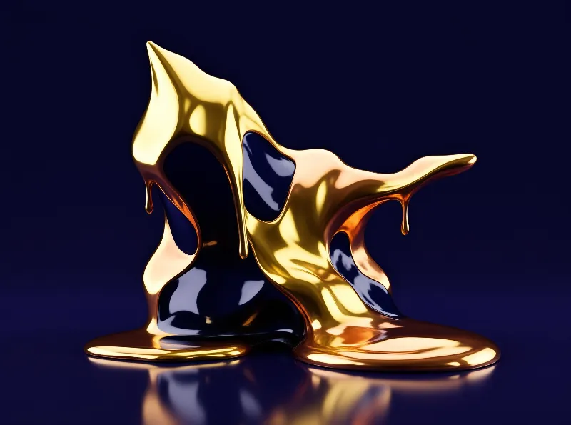 Liquid Gold Abstract Sculpture