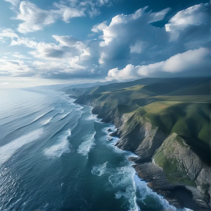 Coastal Cliffs and Waves