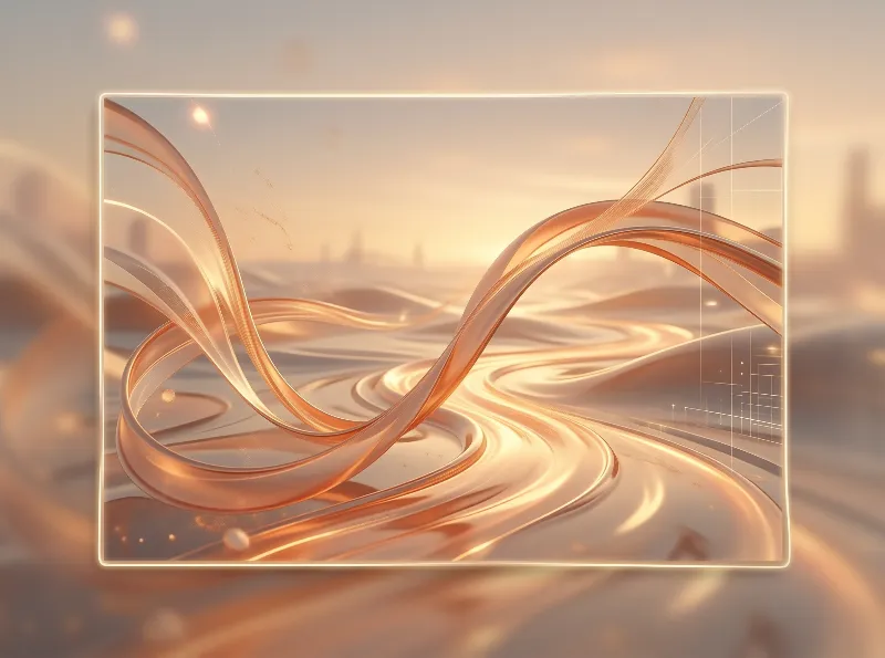 Golden Flowing Ribbons