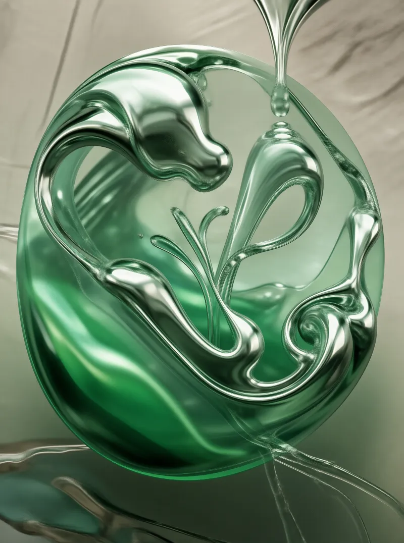 Chrome Liquid Bloom — Organic Study