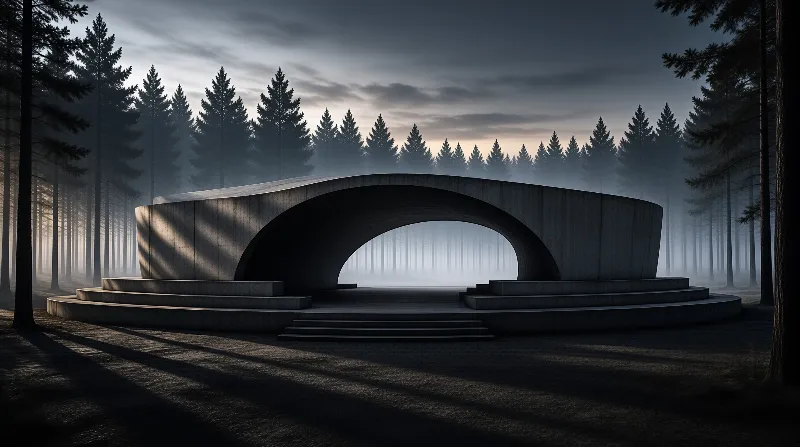 Misty Forest Concrete Shelter