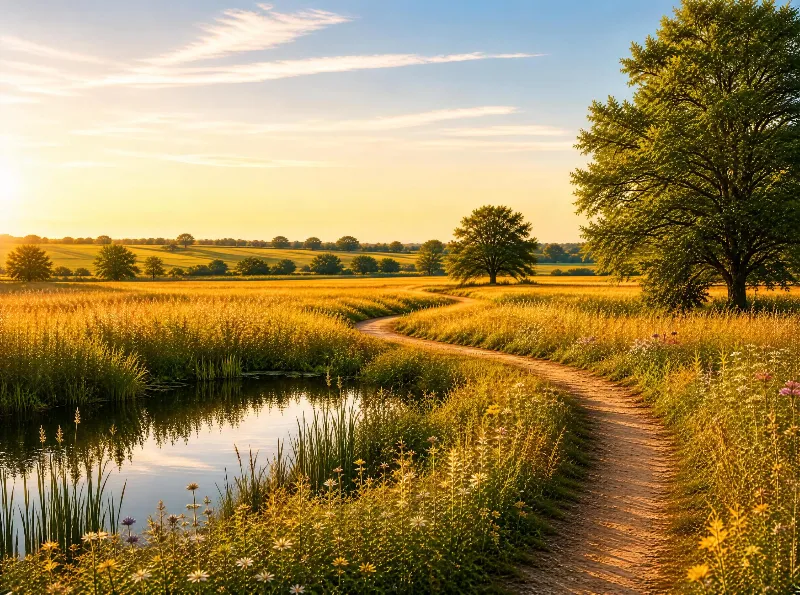 Golden Hour Rural Landscape
