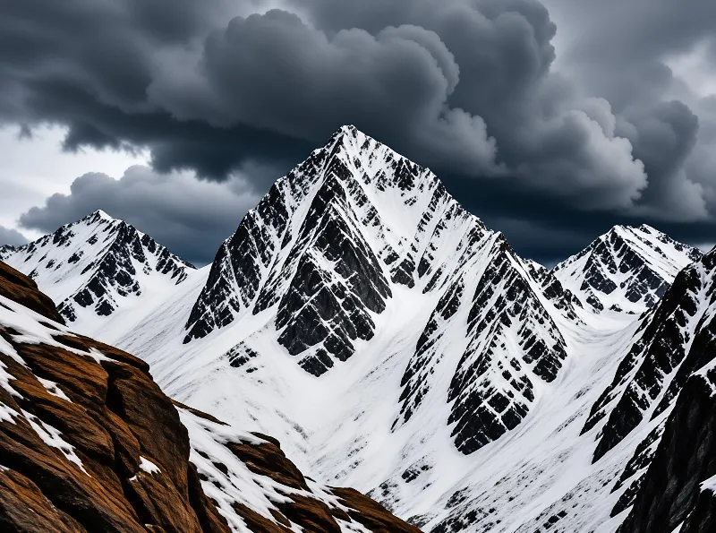 Majestic Snowy Mountain Peak