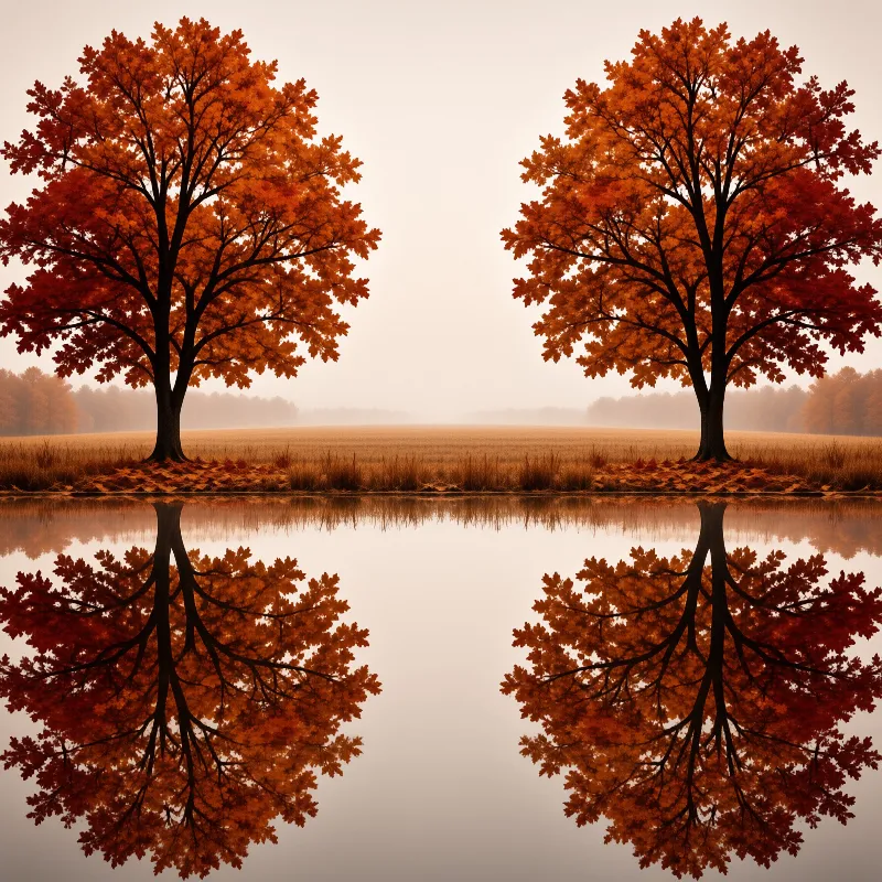 Autumn Trees Reflection
