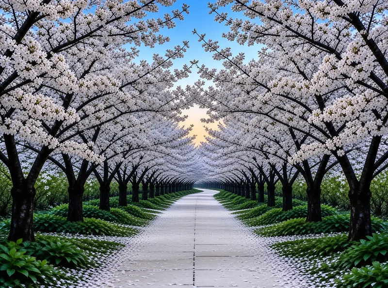 Cherry Blossom Tunnel Path