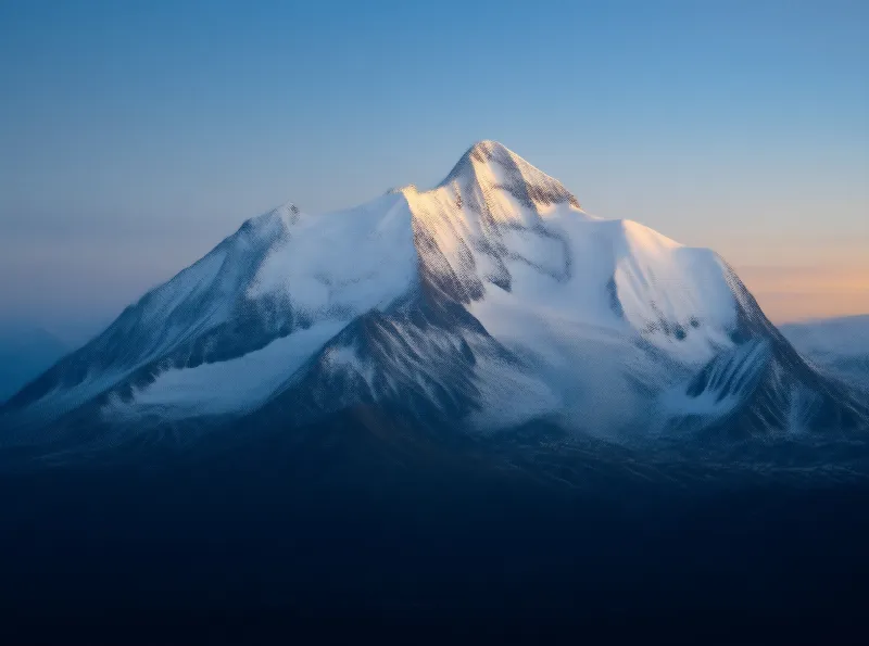 Snowy Peak in Sunlight