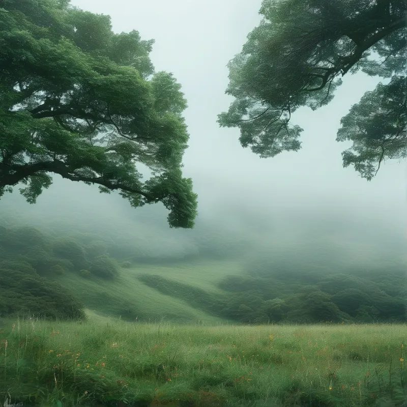 Misty Green Landscape