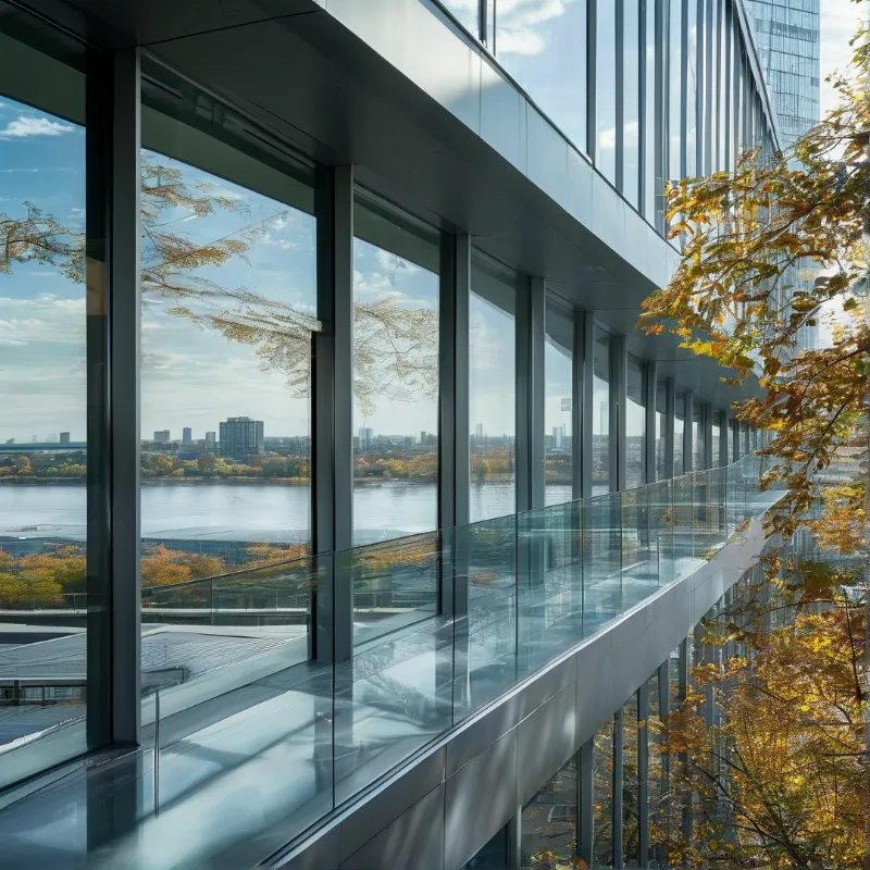 Modern Glass Walkway View