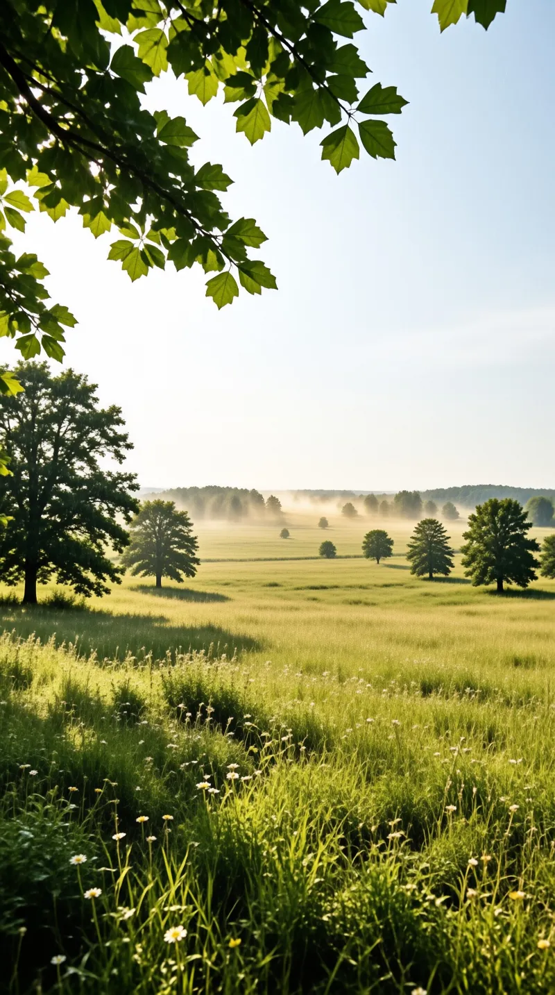Sunlit Misty Meadow