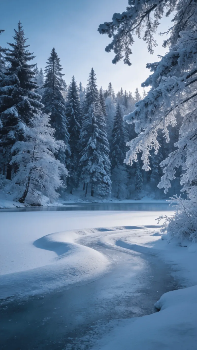 Winter Wonderland in Blue Hour Light