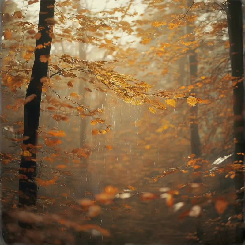 Autumn Forest in Mist