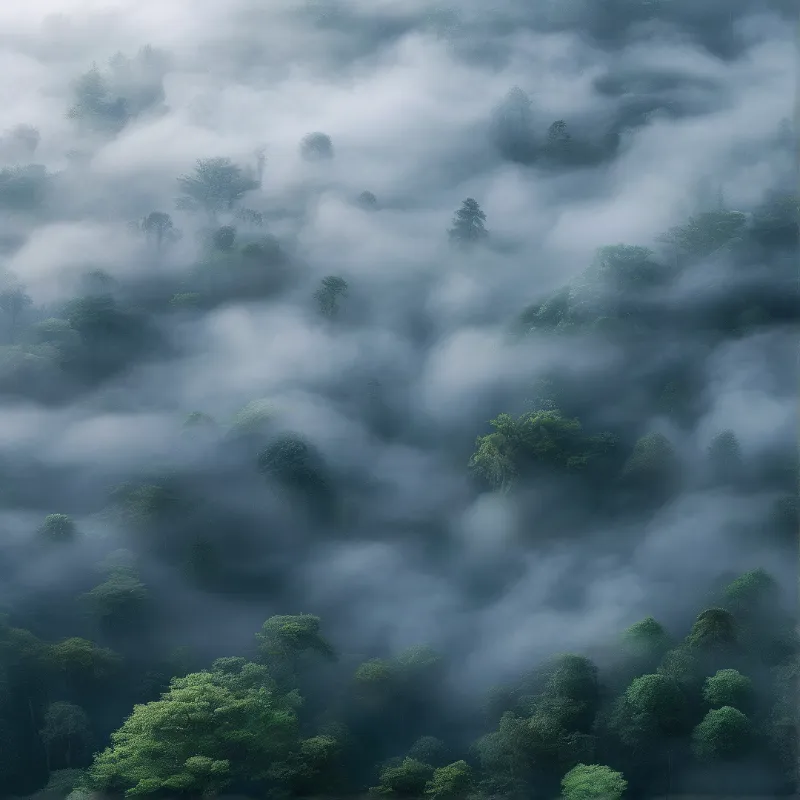 Misty Forest Scene