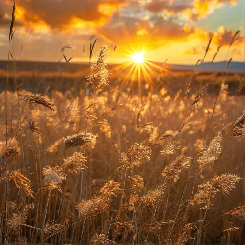 Golden Sunset Grassland