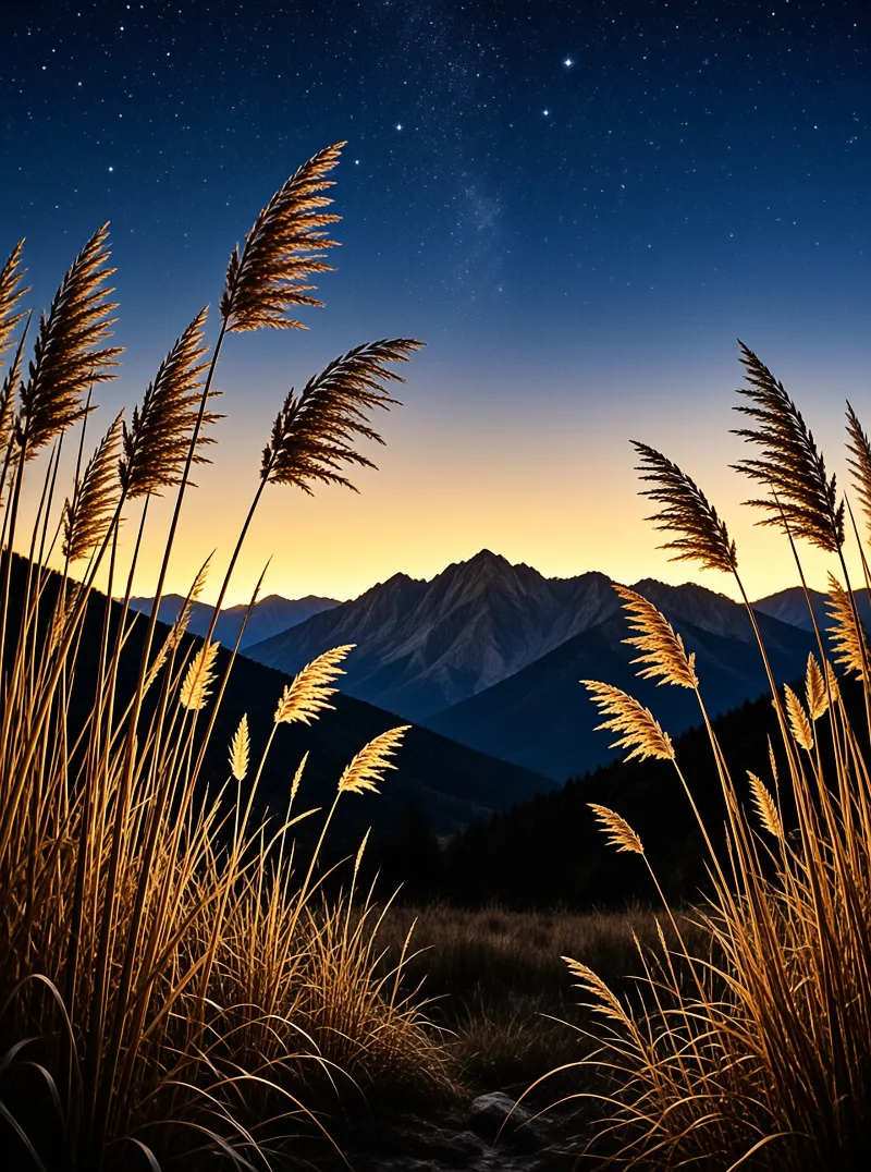 Starry Night Over Mountains