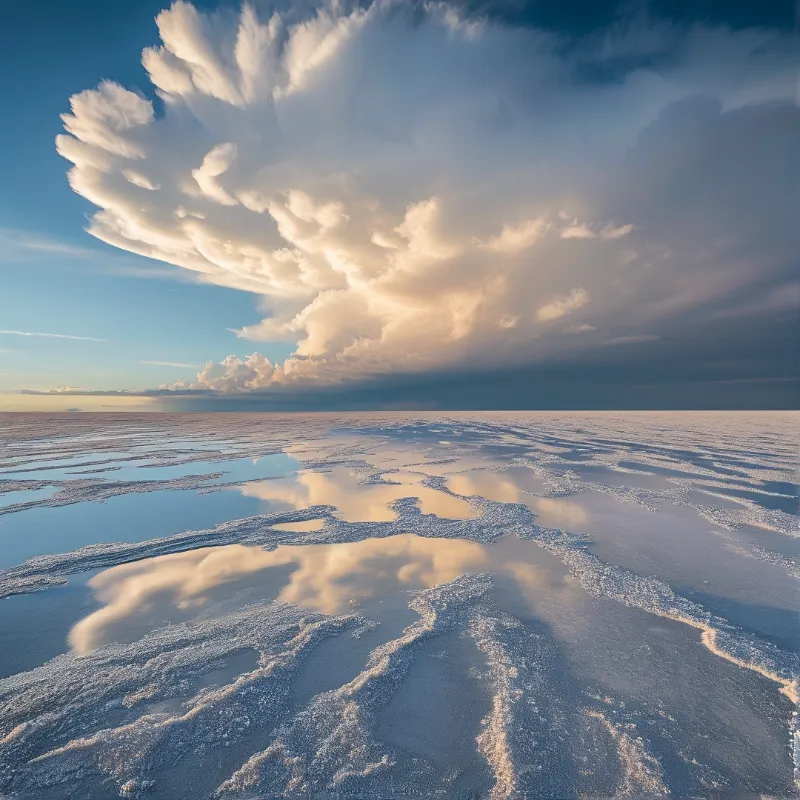 Dramatic Clouds Over Ice