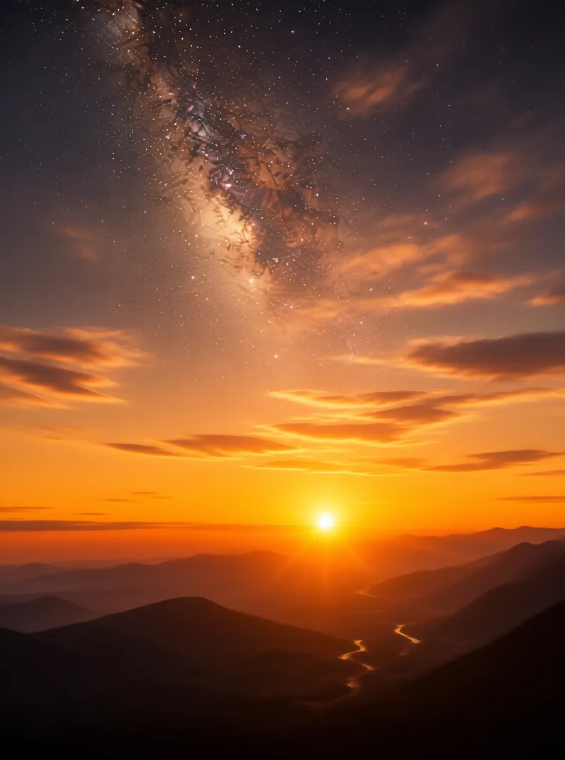 Sunrise Meets the Milky Way