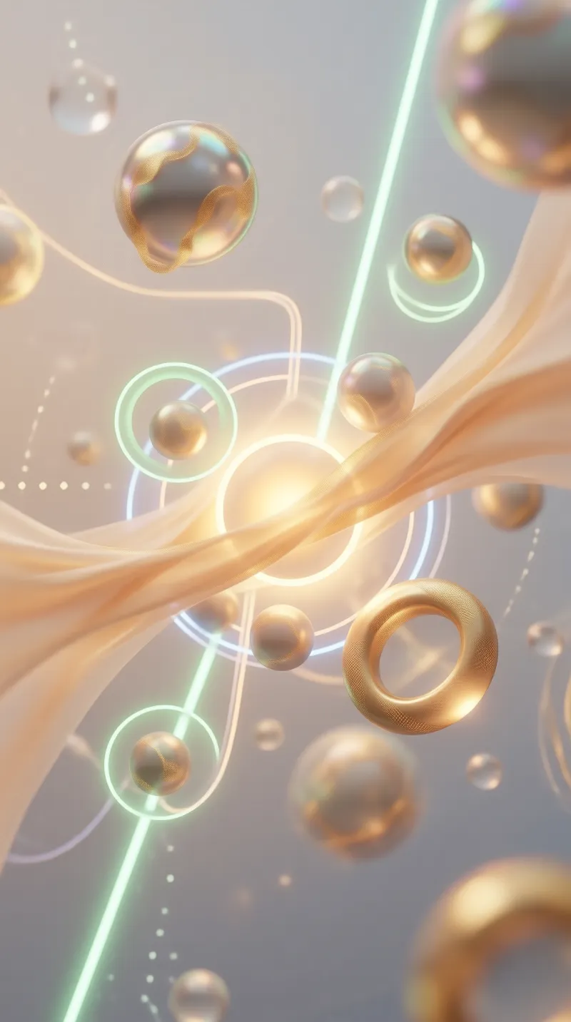 Abstract 3D Design with Golden Elements