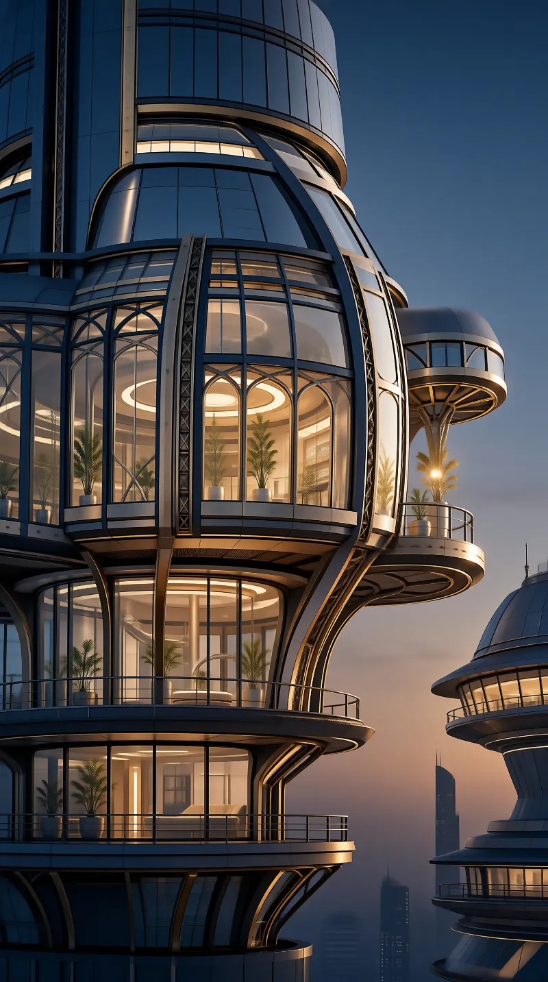 Futuristic Skyscraper at Dusk