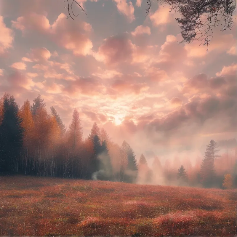Misty Forest Sunrise