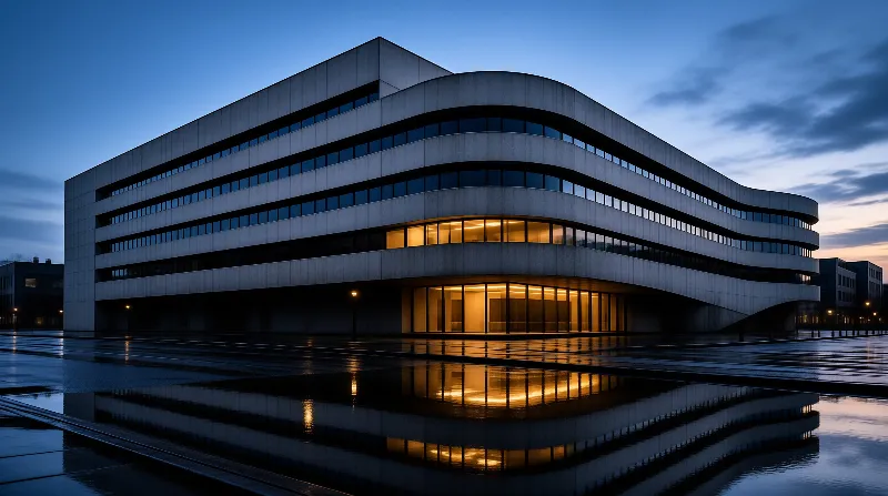 Modern Building at Dusk