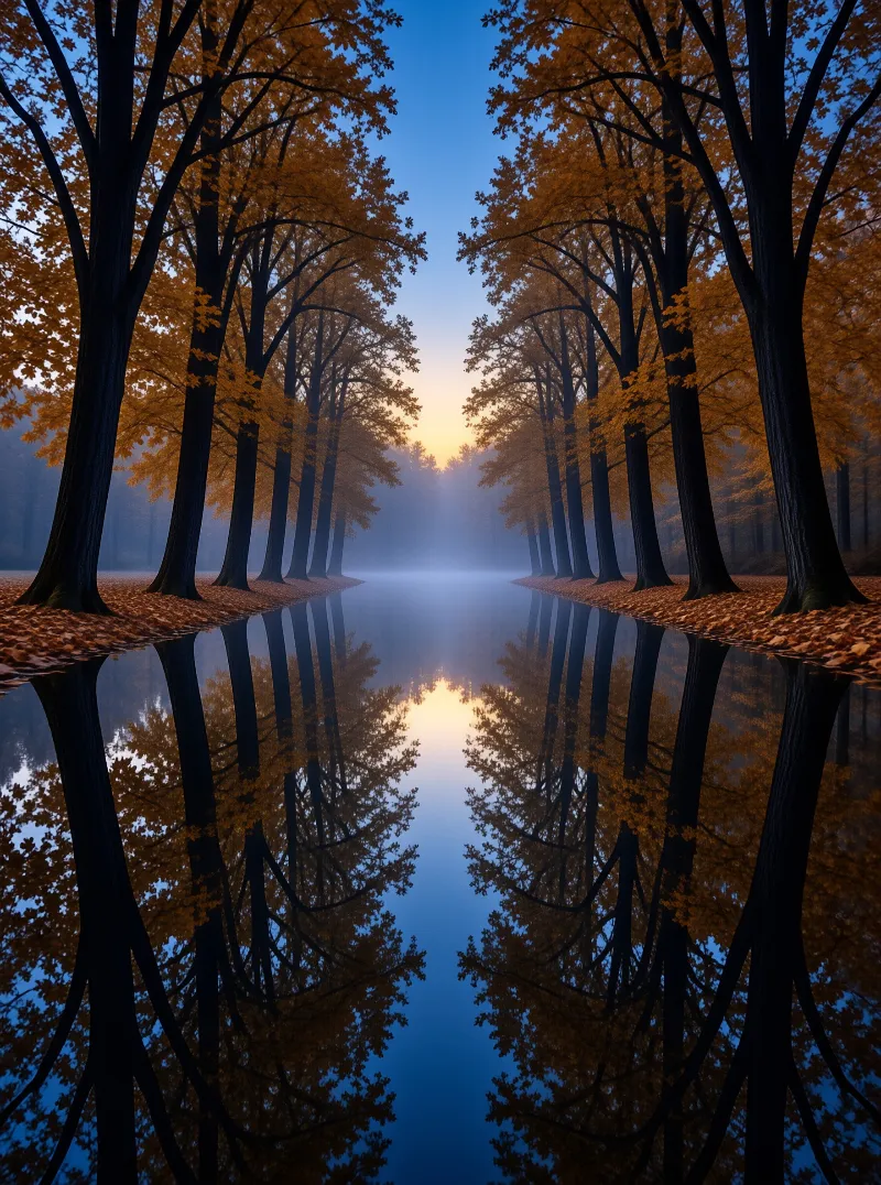 Symmetrical Autumn Forest