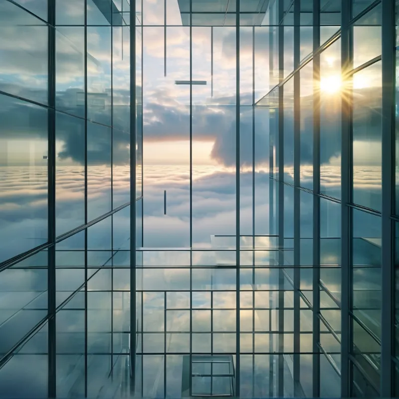 Glass Tower Above Clouds