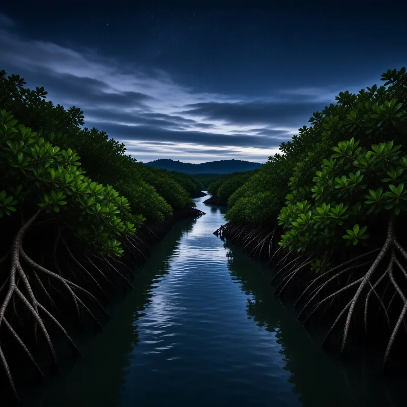 Mangrove River at Night