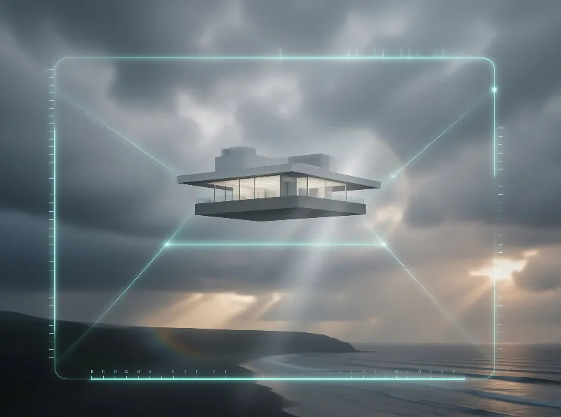 Floating Modern House Over Ocean
