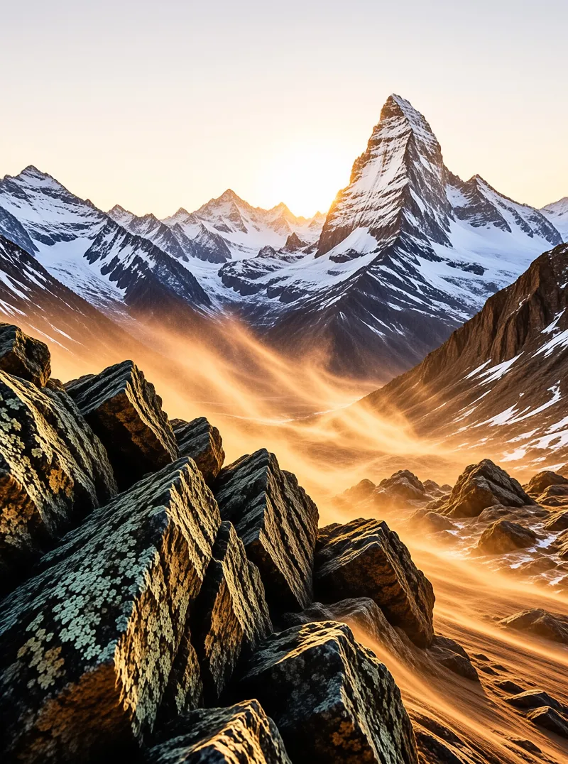 Golden Hour Alpine Peaks