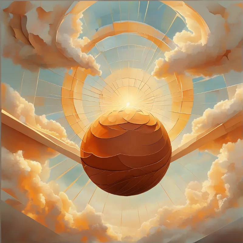 Surreal Golden Sky Structure